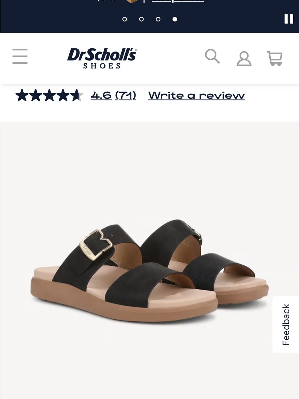 Dr. Scholl's Sandals with Gold Buckle